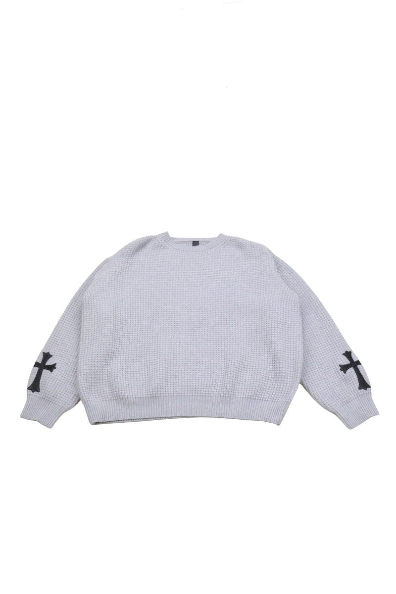 Chrome Hearts Leather Cross Patch Cashmere Sweater