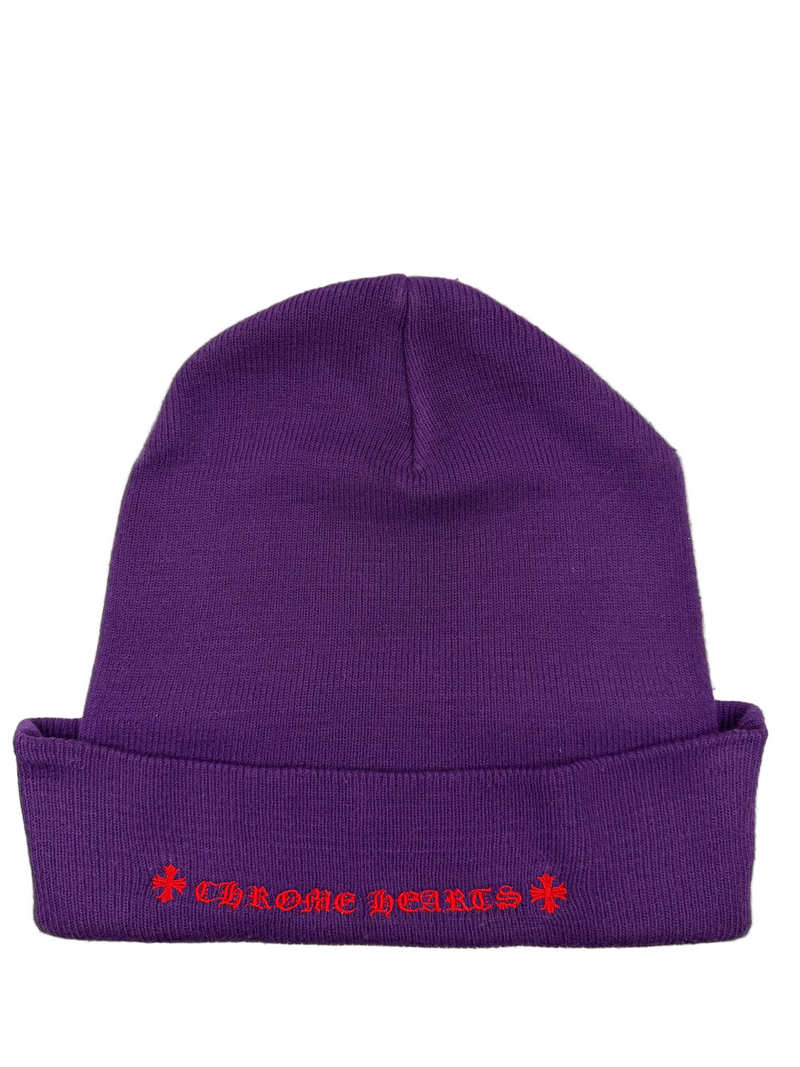 Chrome Hearts Purple / Red Triple Cross Beanie