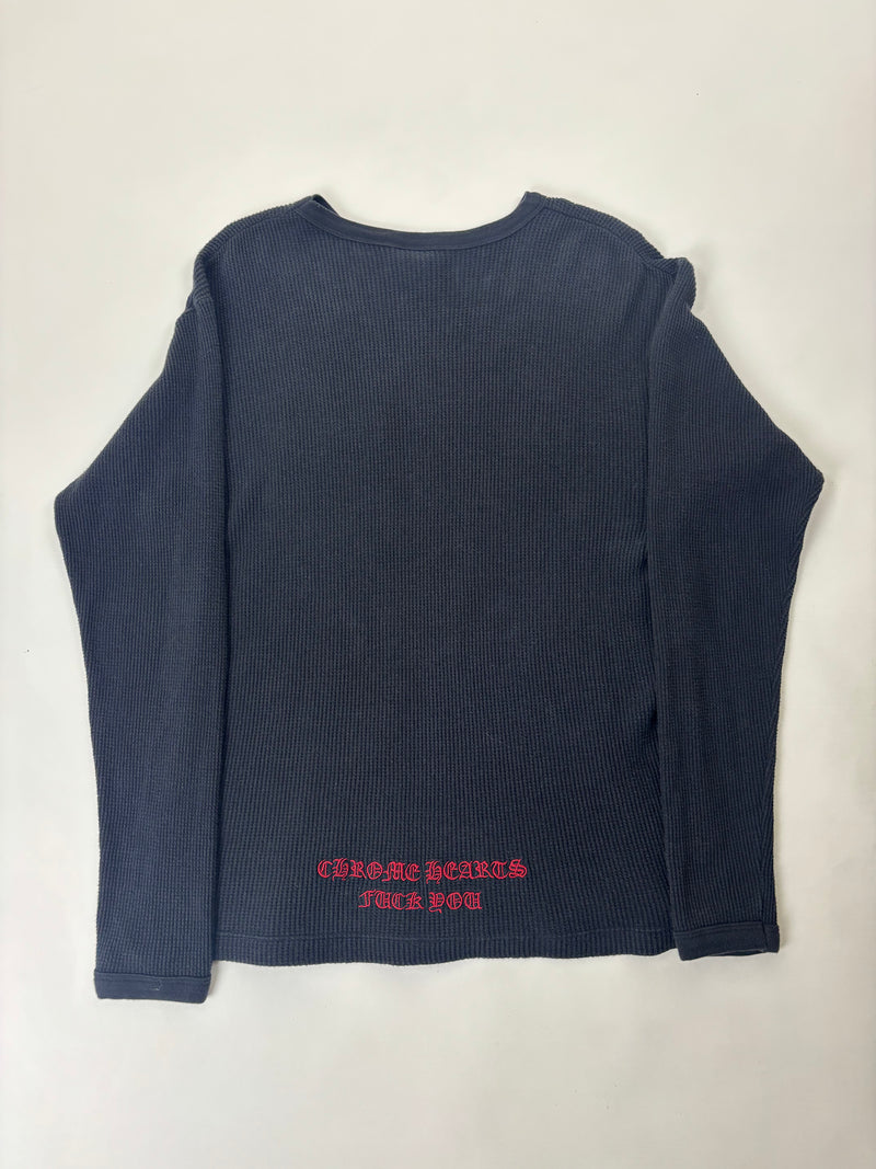 Vintage FUCK YOU Waffle Knit Long Sleeve