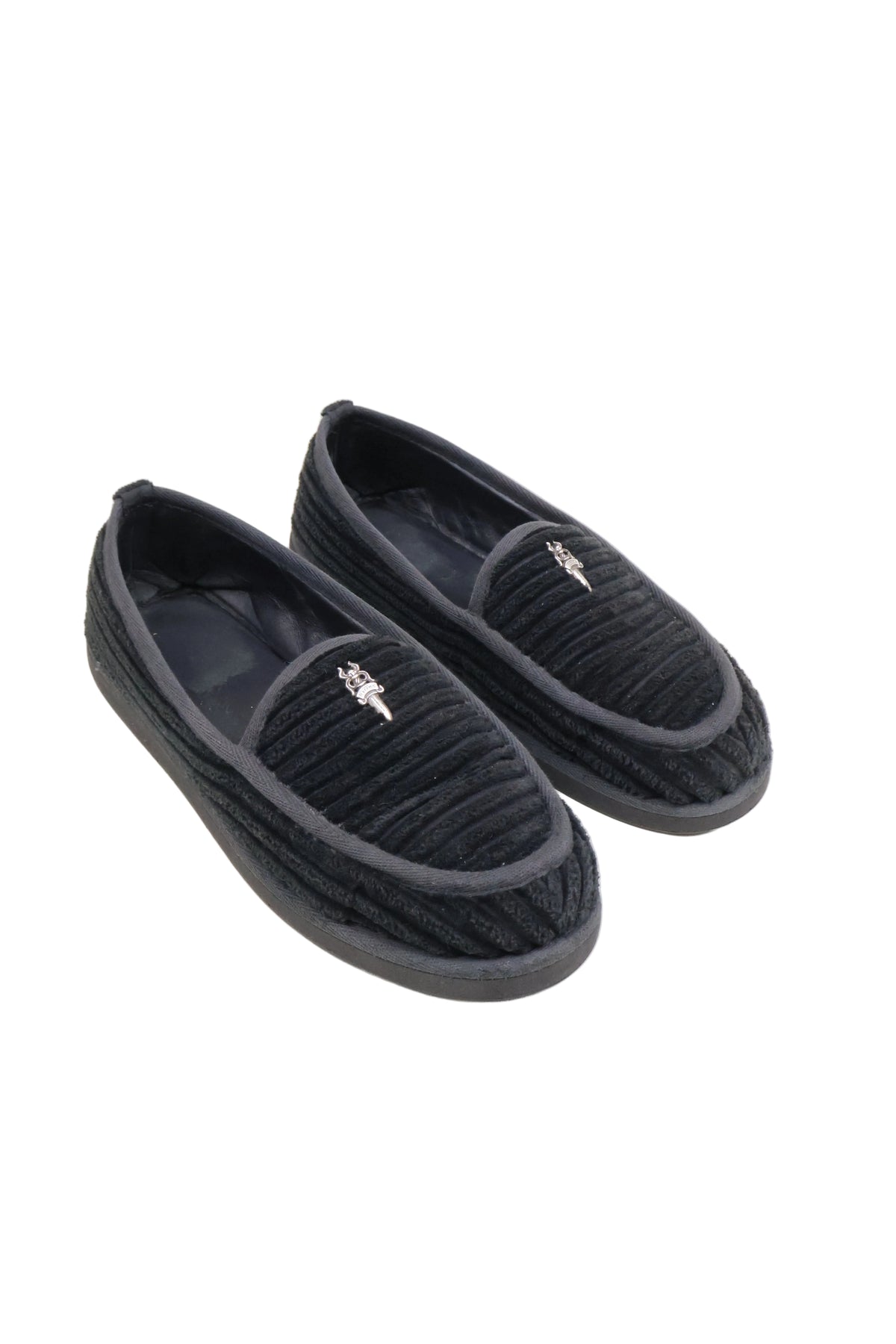 Corduroy Dagger Embellished Loafers