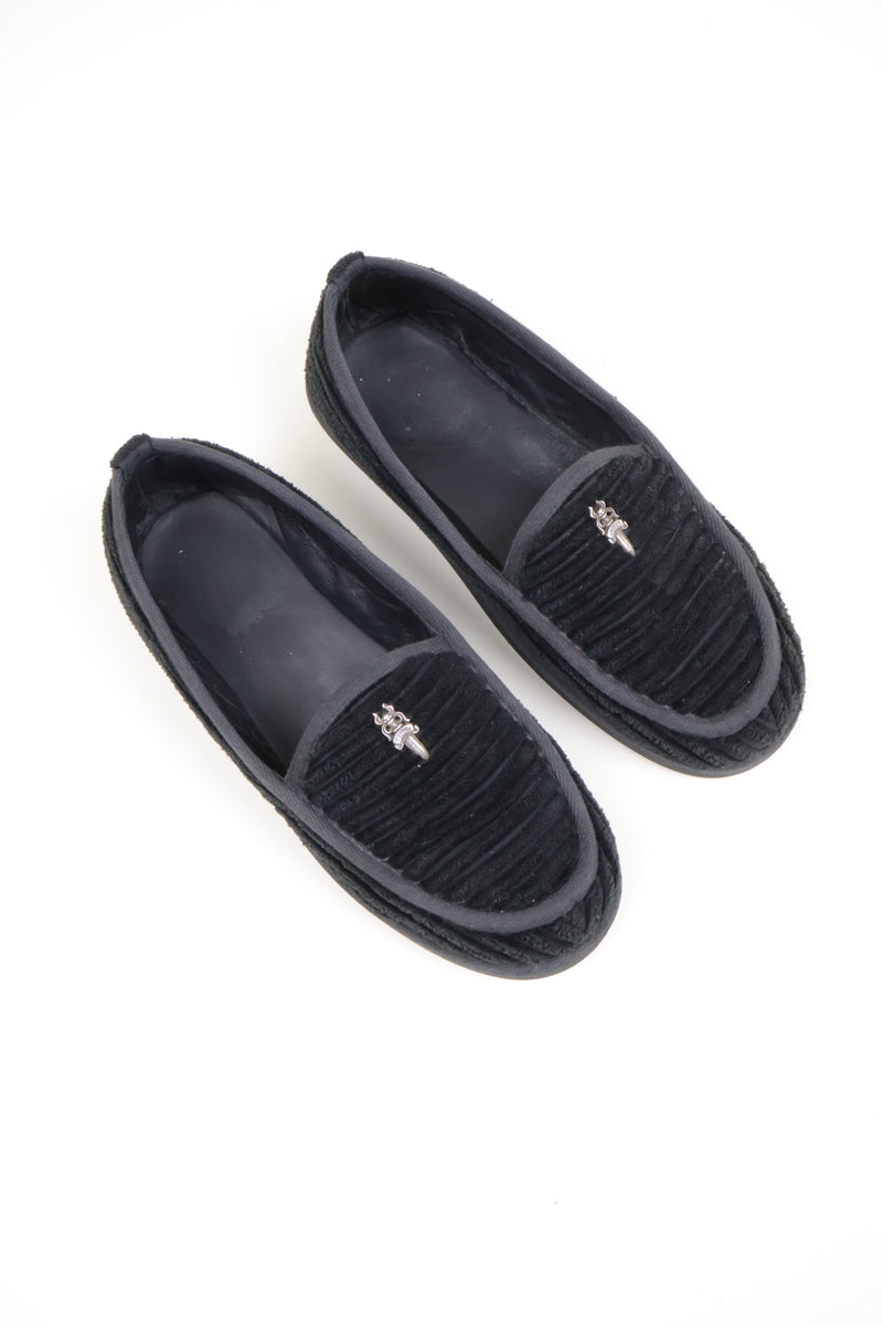 Corduroy Dagger Embellished Loafers