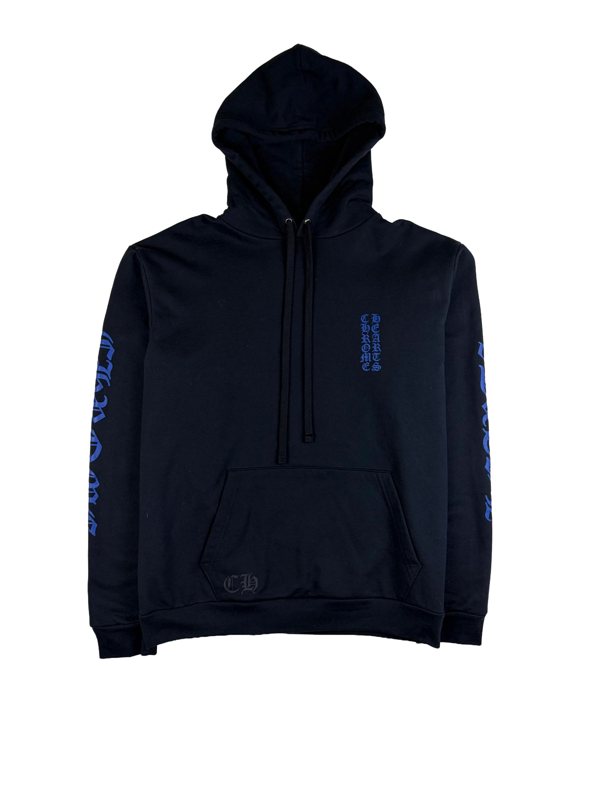 Chrome Hearts Blue Vertical Script Logo Hoodie