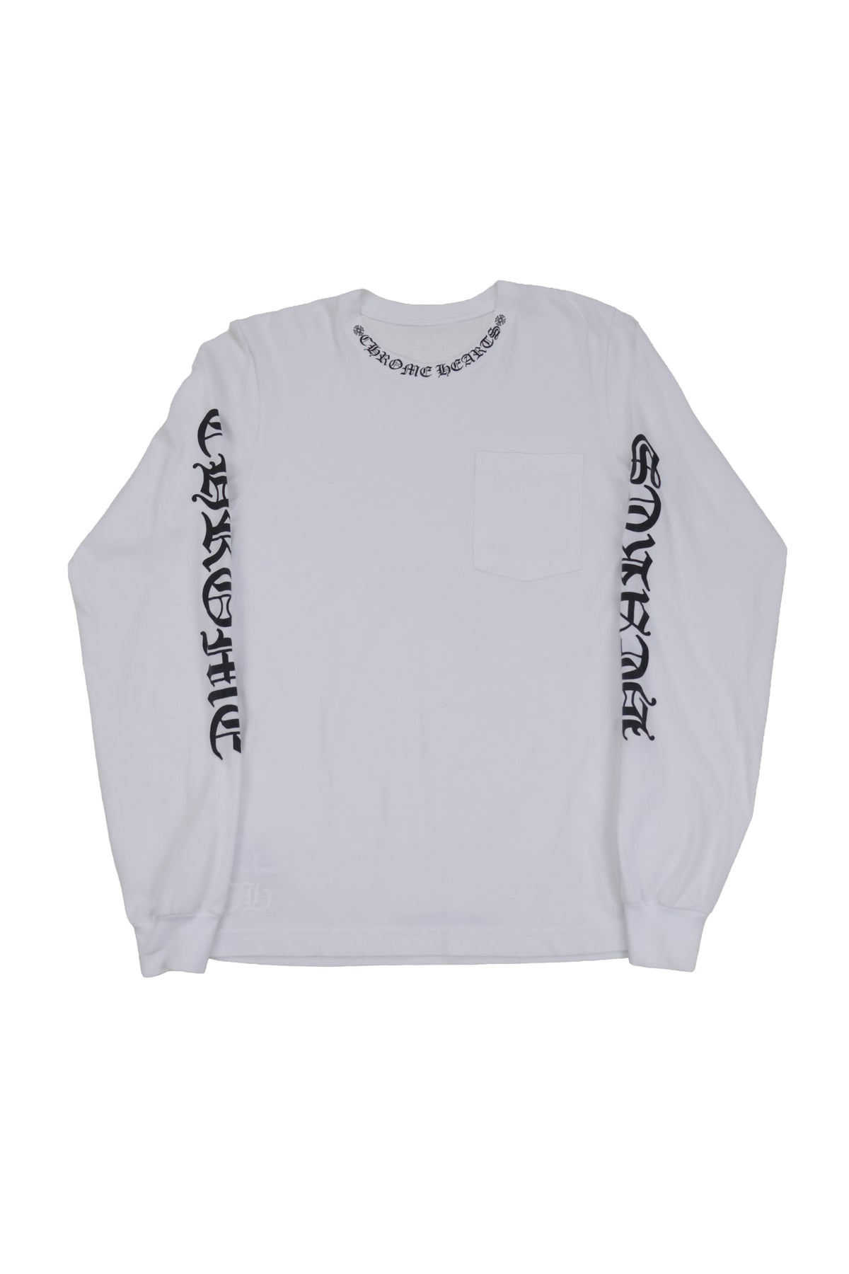 White Black Neck Logo Long Sleeve