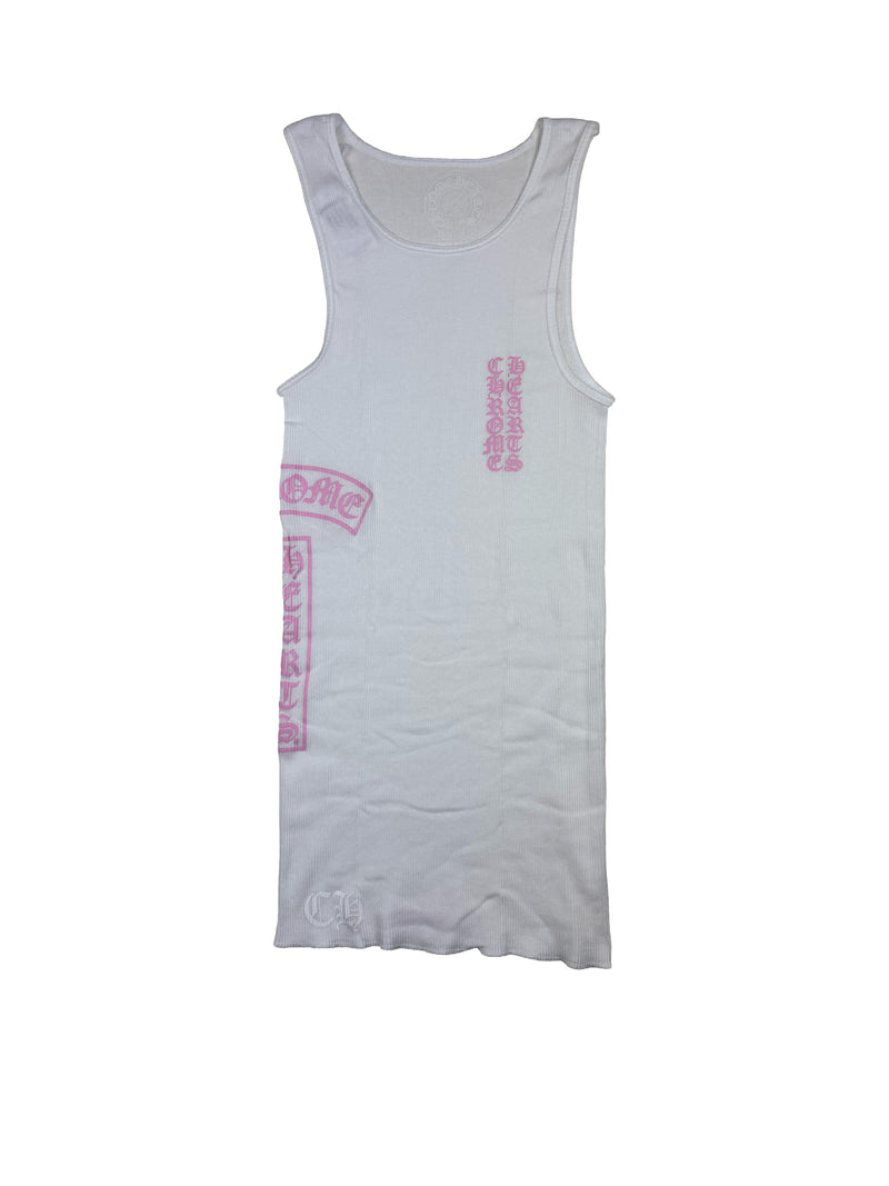Chrome Hearts Pink White T-Bar Tank Top