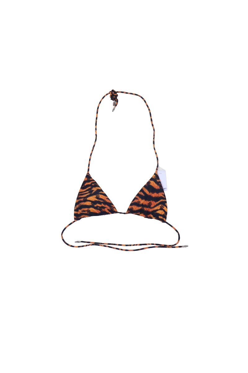 Dipped in Blue Orange Tiger Bikini Top