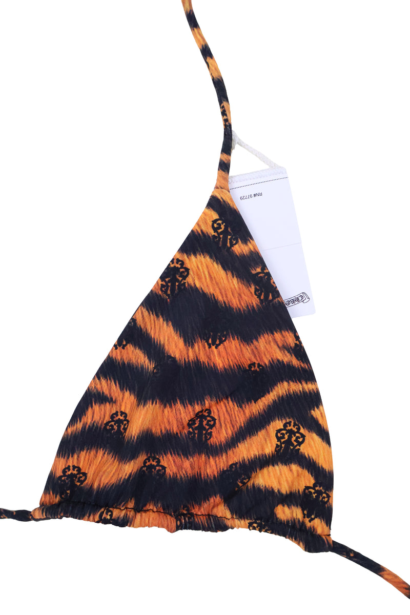 Dipped in Blue Orange Tiger Bikini Top