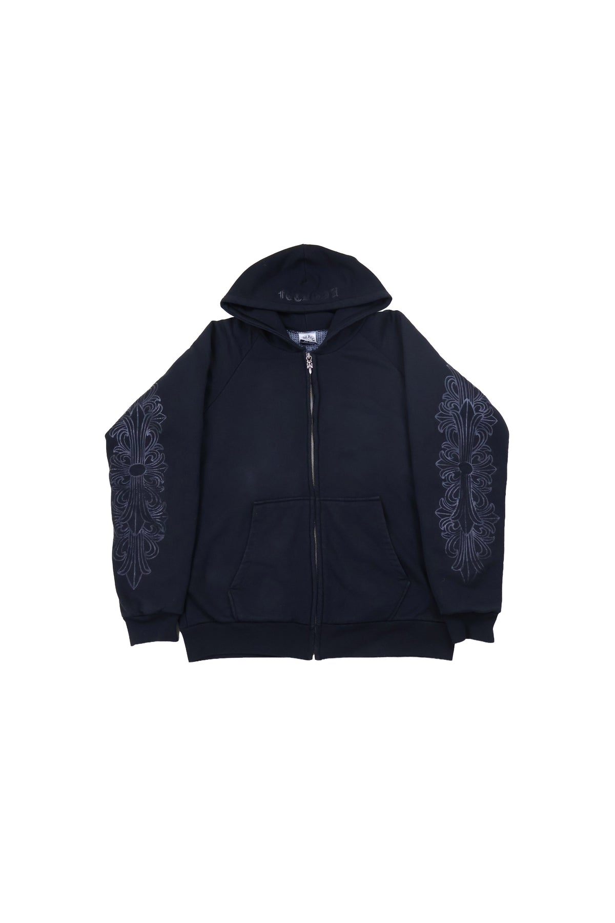 Black Floral Fuck You Vintage Zip Up