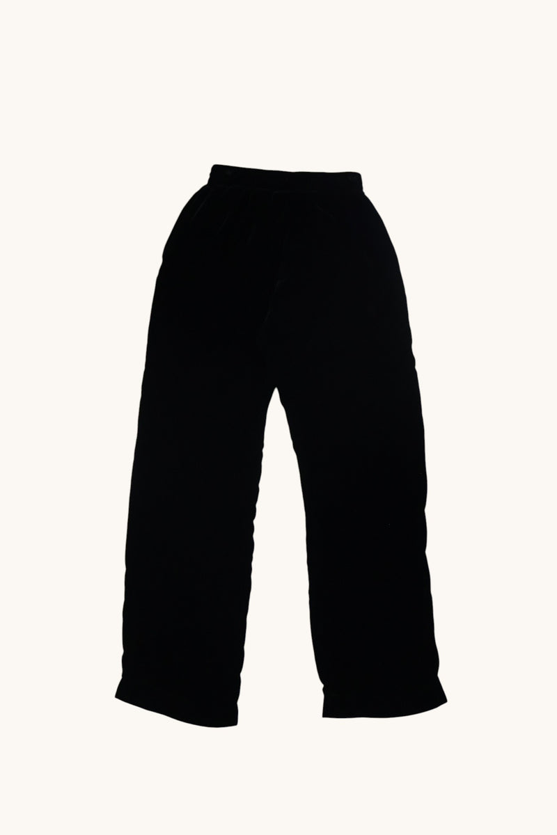 Embroidered Leather Velvet Track Sweatpants