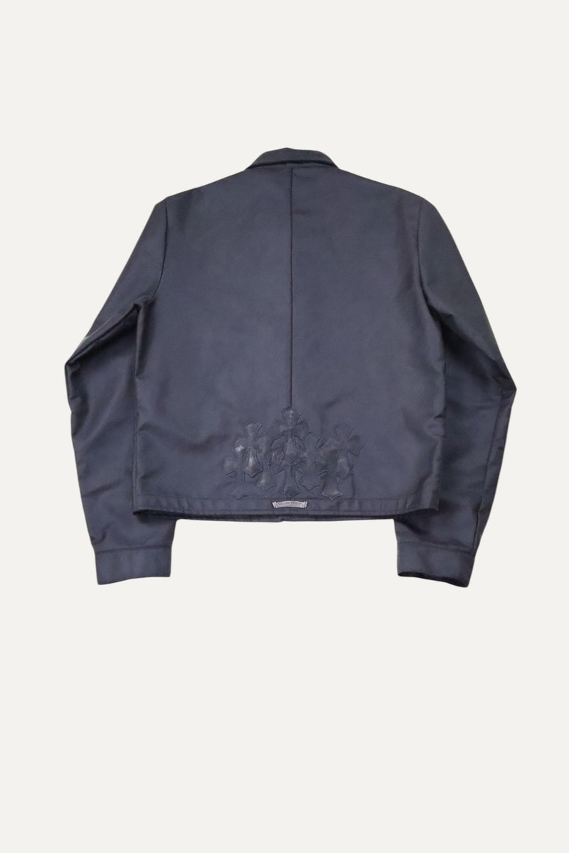 Cemetery Cross Patch Flooded Nylon Zip Up Jacket
