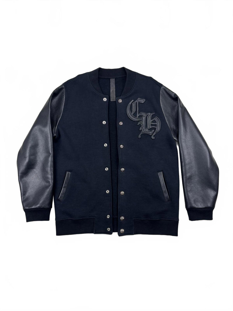 Chrome Hearts CH Leather Varsity Jacket