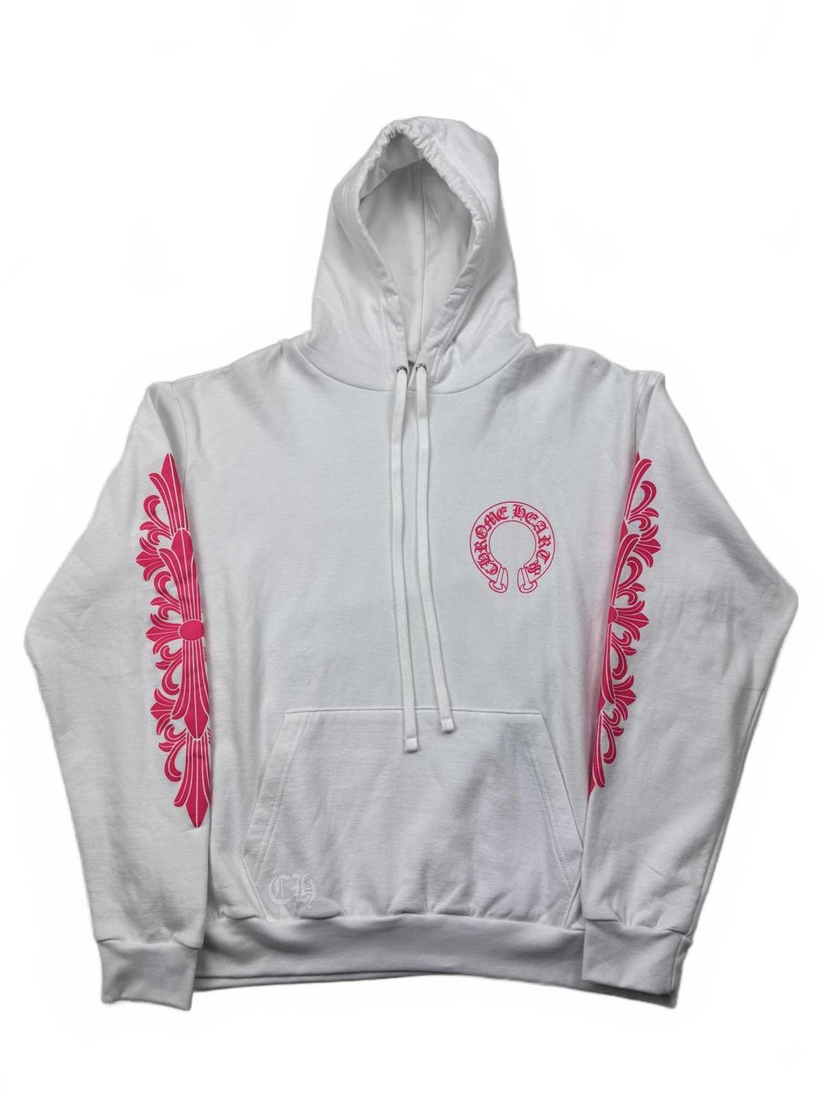 Chrome Hearts Pink White Horseshoe Pullover Hoodie