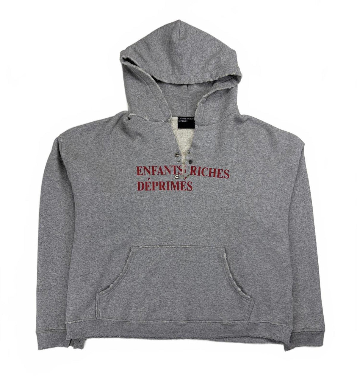 ERD Safety Pin Cutout Grey Hoodie