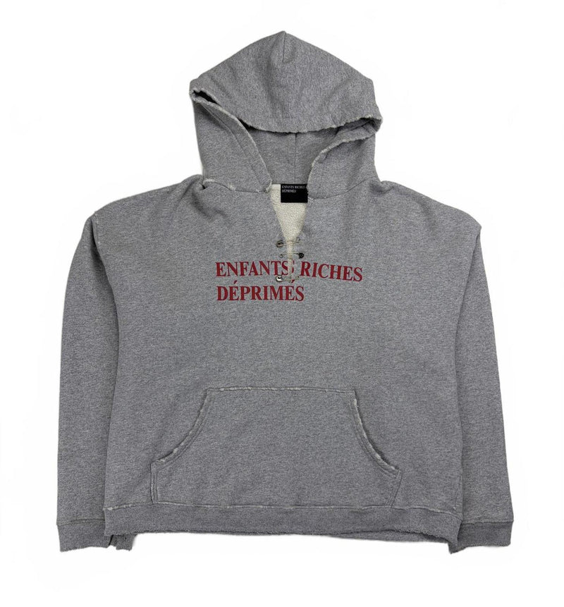 ERD Safety Pin Cutout Grey Hoodie