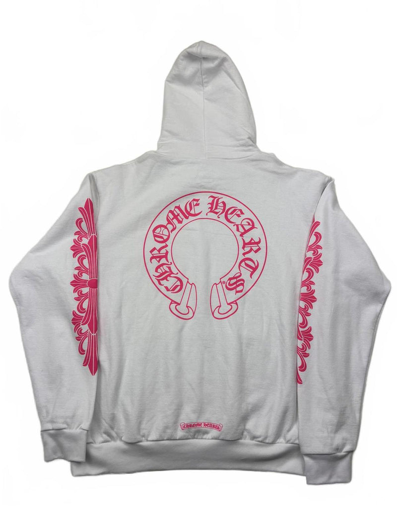 Chrome Hearts Pink White Horseshoe Pullover Hoodie