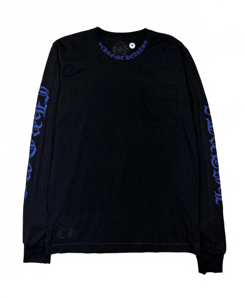 Chrome Hearts Blue Neck Logo Longsleeve