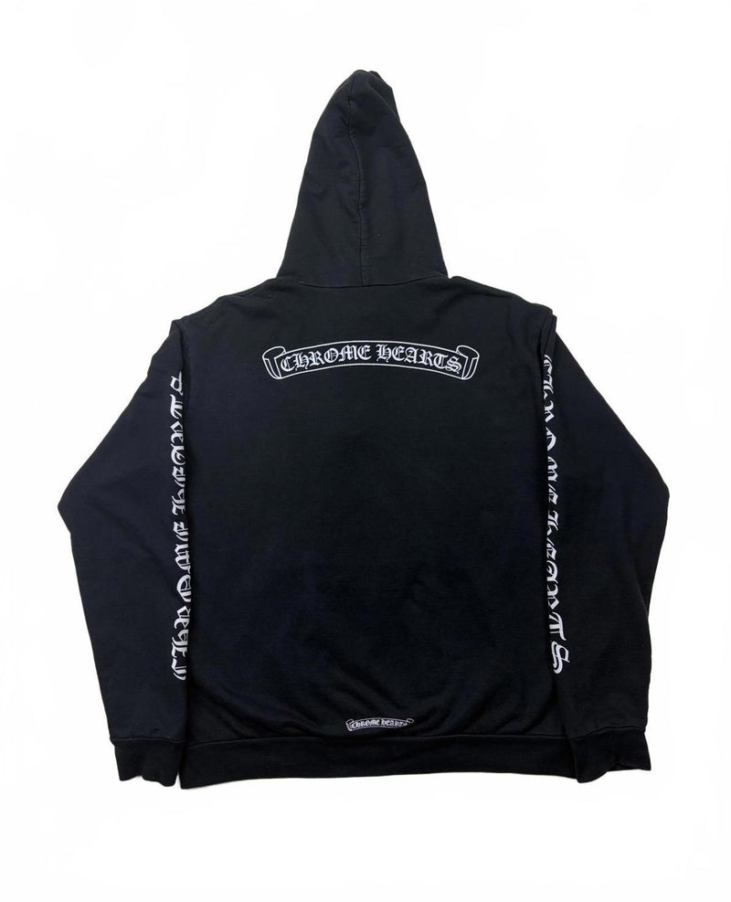 Chrome Hearts Black Scroll Logo Hoodie