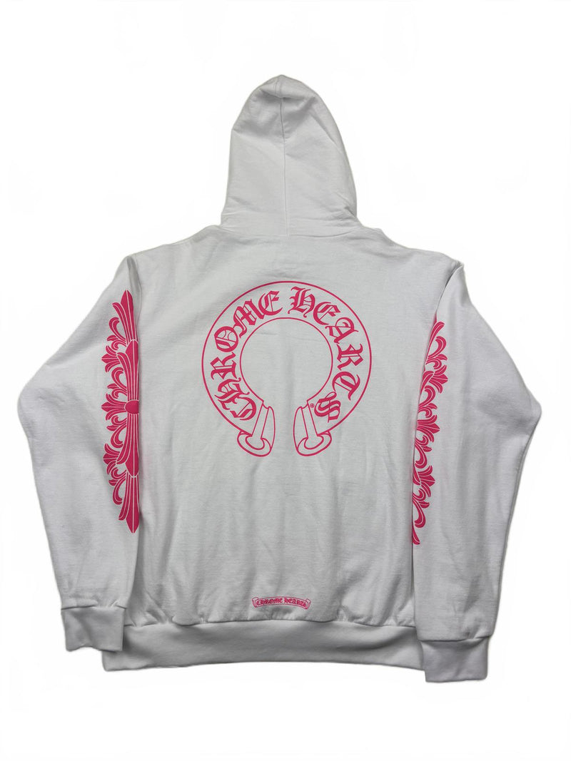 Chrome Hearts Pink White Horseshoe Pullover Hoodie