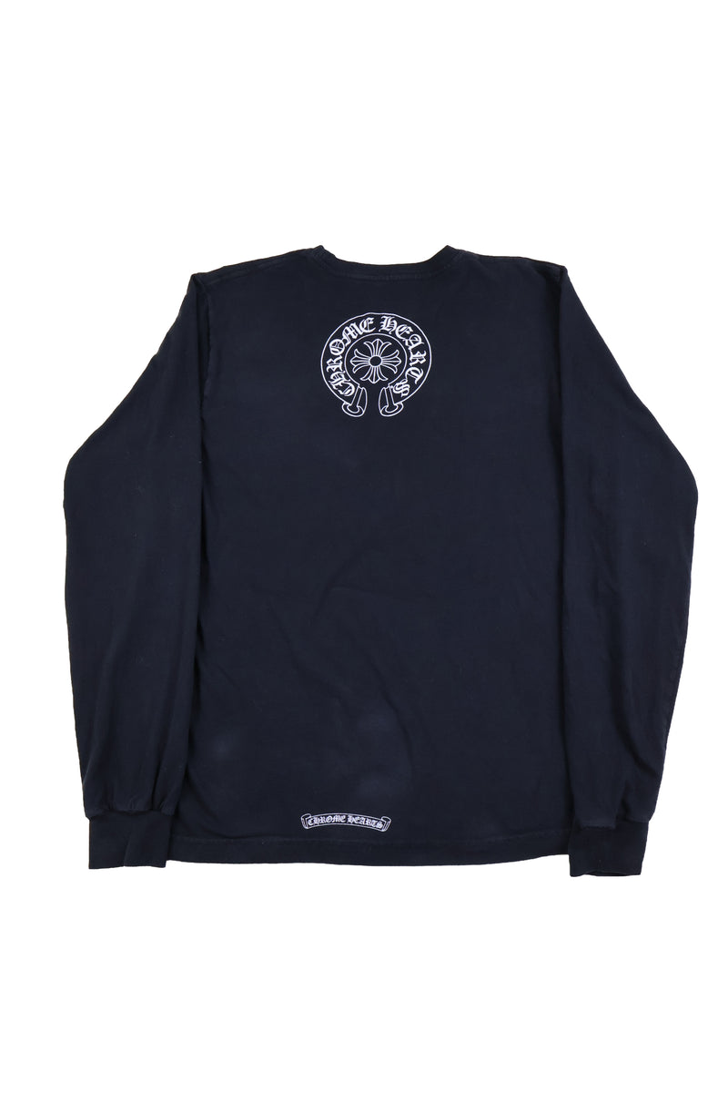Chrome Hearts Neck Horseshoe Logo Long Sleeve Tee