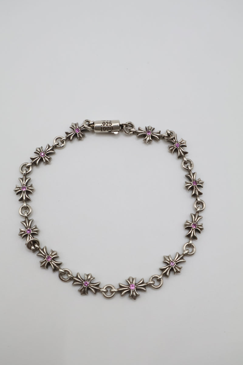 Tiny E Pink Sapphire Bracelet