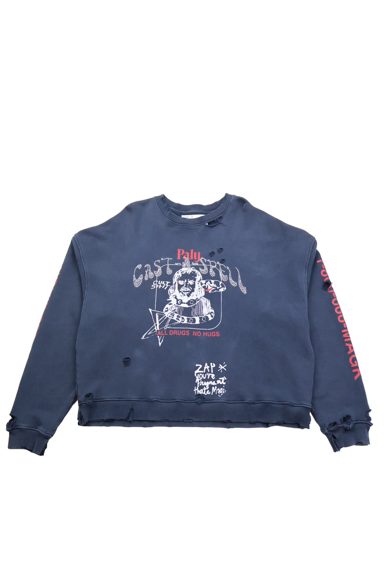 Paly Hollywood All Drugs No Hugs Crewneck