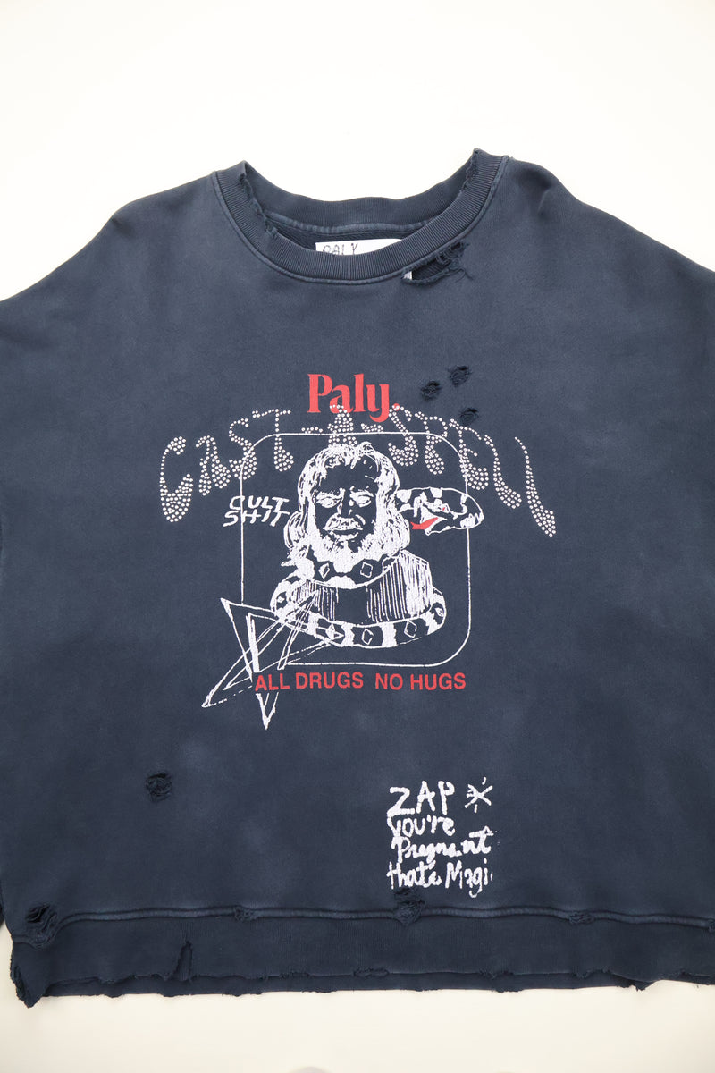 Paly Hollywood All Drugs No Hugs Crewneck