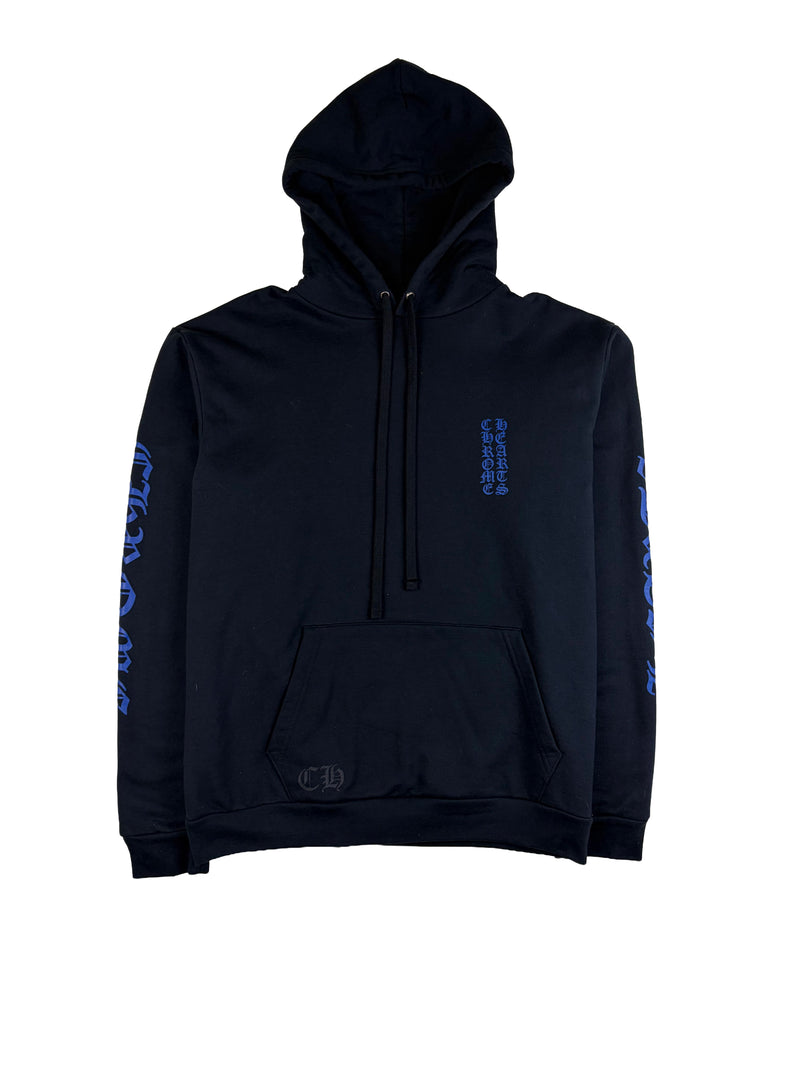 Chrome Hearts Blue Vertical Script Logo Hoodie