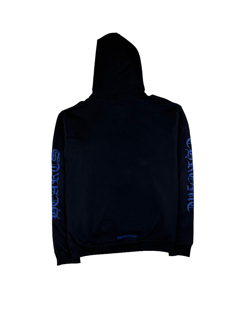 Chrome Hearts Blue Vertical Script Logo Hoodie