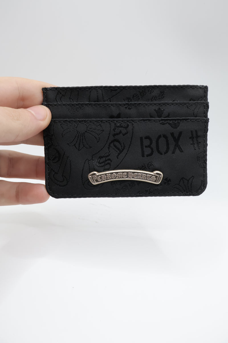 Black Nylon Stencil Card Holder Wallet