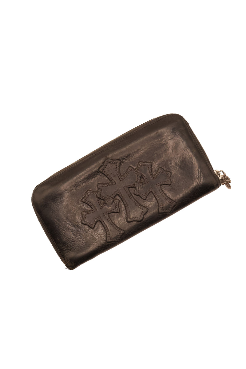 Triple Cross Cemetery Cross Patch Zip Wallet