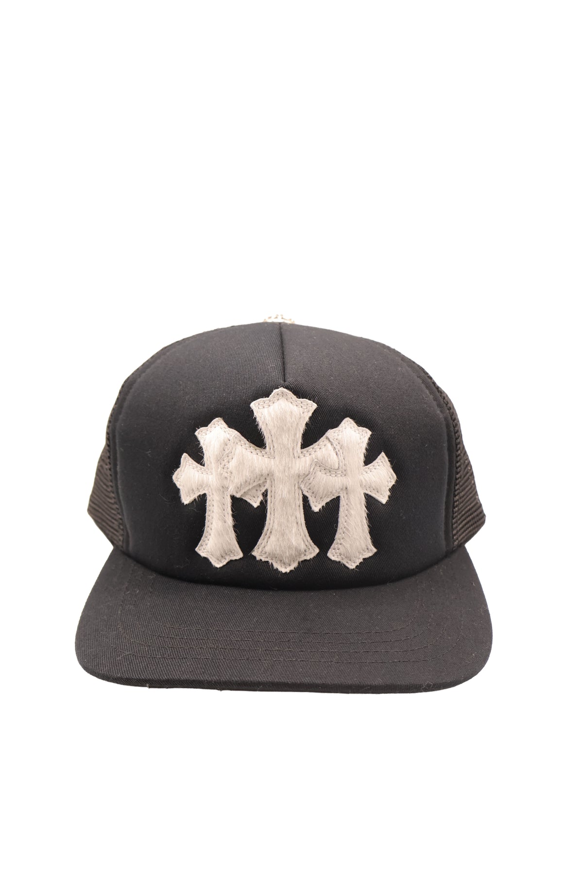 Cemetery Cross Patch Pony Hair Trucker Hat
