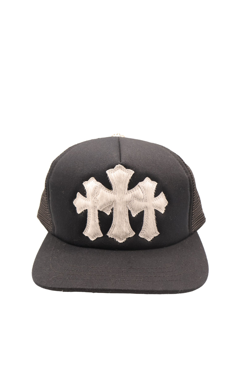 Cemetery Cross Patch Pony Hair Trucker Hat