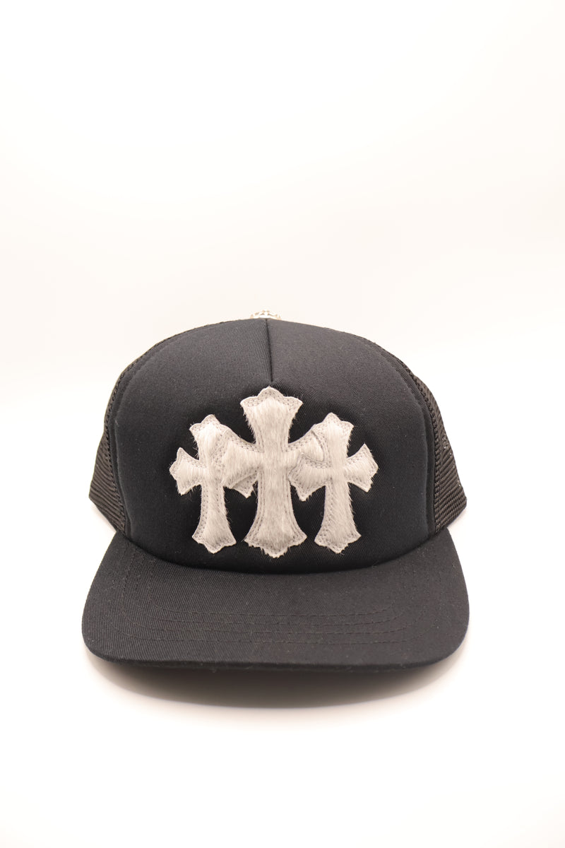 Cemetery Cross Patch Pony Hair Trucker Hat