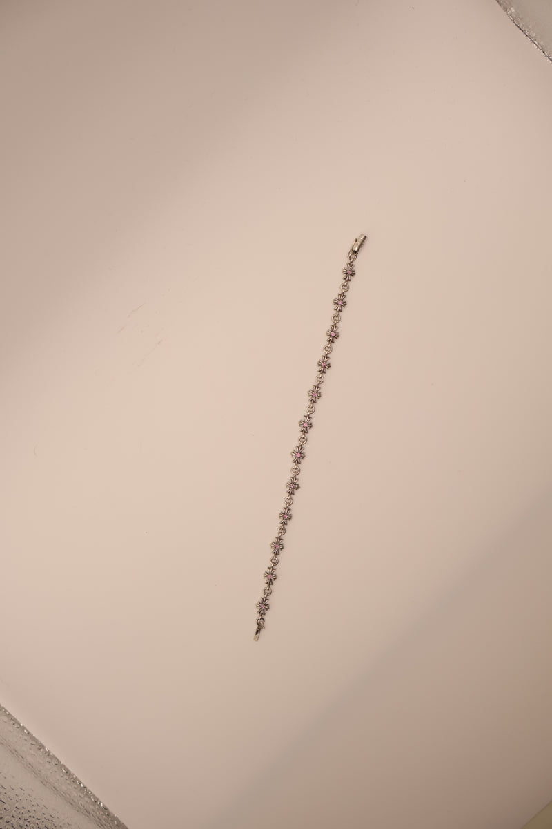 Tiny E Pink Sapphire Bracelet
