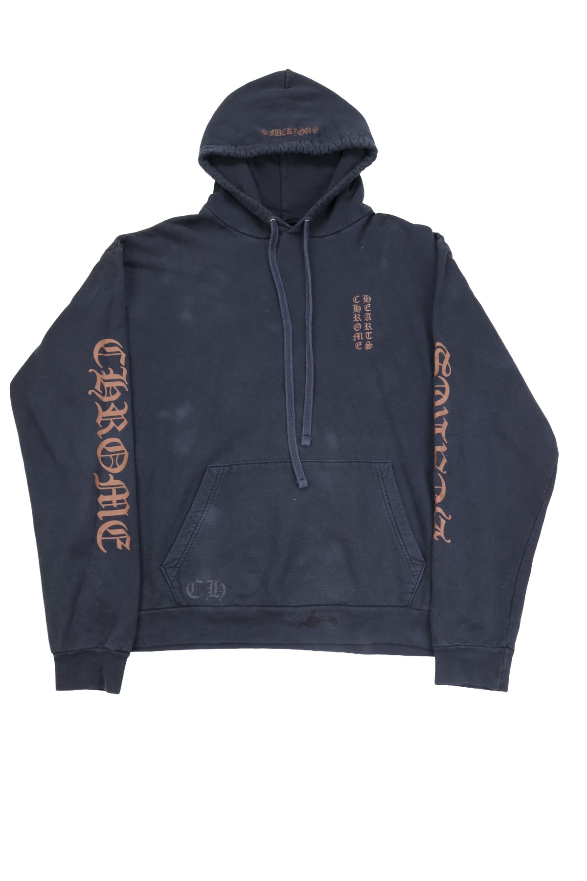 Brown Vertical Logo Hoodie