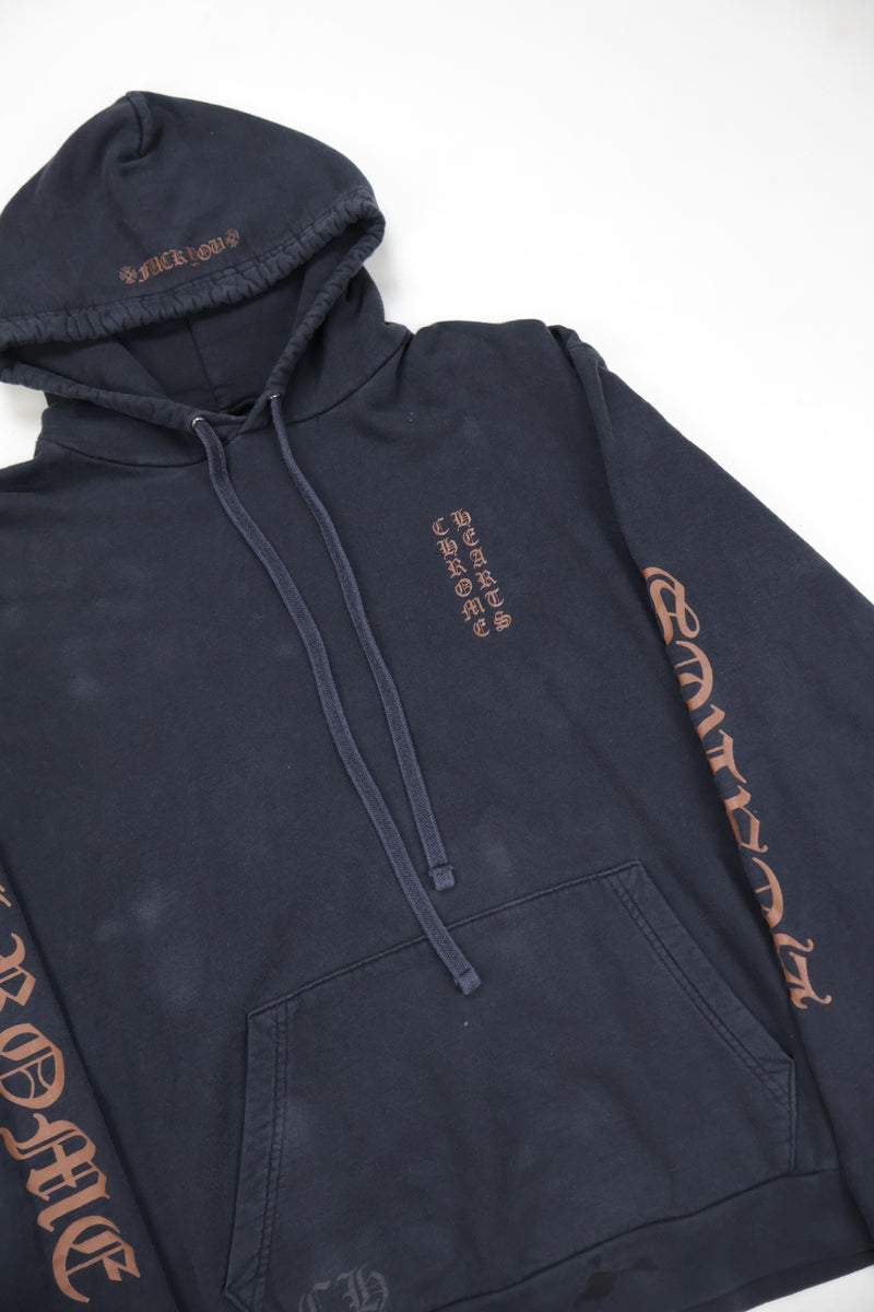 Brown Vertical Logo Hoodie