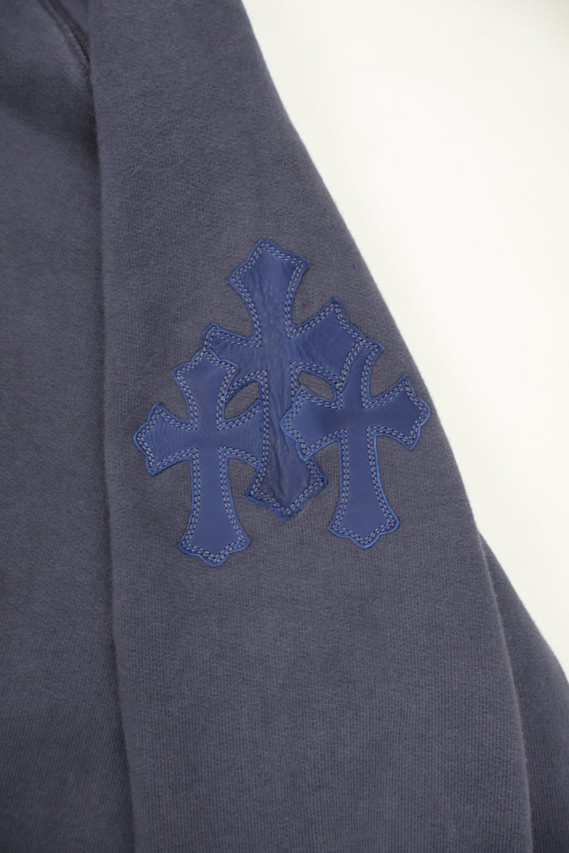 Paper Jam Metallic Blue Cross Patch Hoodie