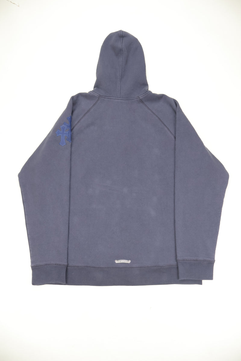 Paper Jam Metallic Blue Cross Patch Hoodie
