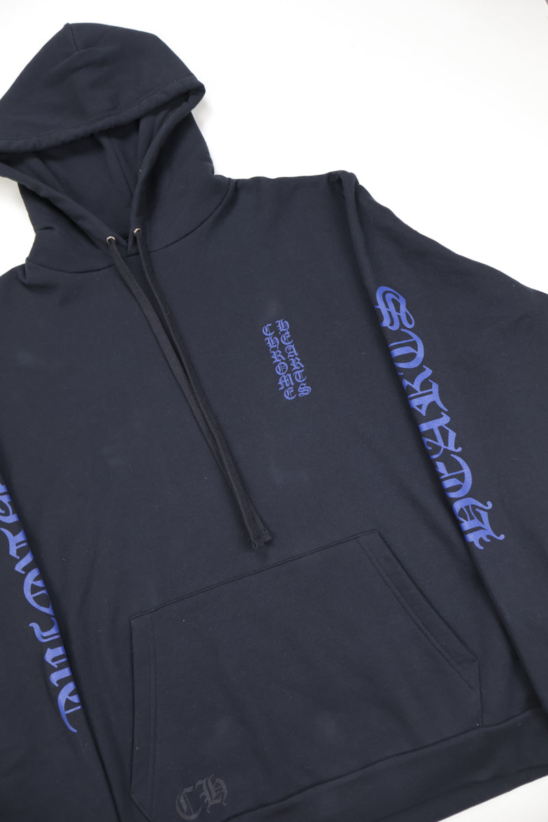 Blue Vertical Logo Hoodie