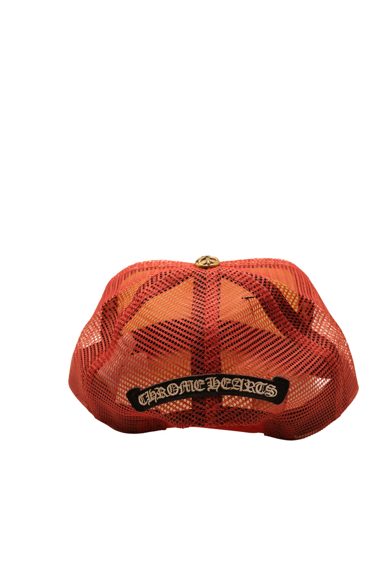 Chrome Hearts Red Eyechart Trucker Hat