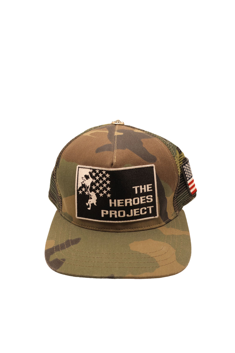THE HEROES PROJECT CAMO TRUCKER HAT