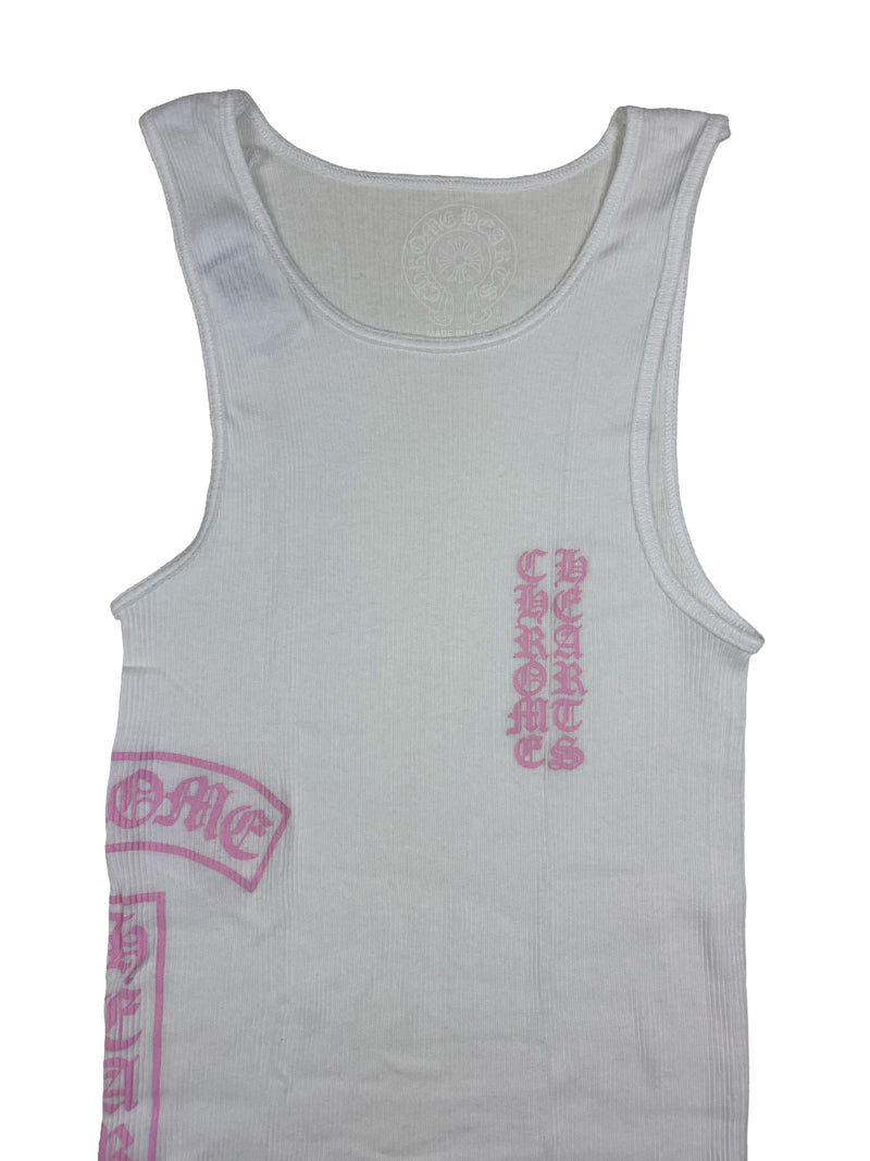 Chrome Hearts Pink White T-Bar Tank Top