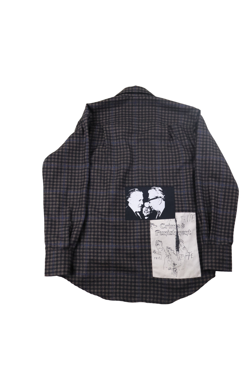 ERD Brown Black Assemblage Patchwork Flannel Shirt