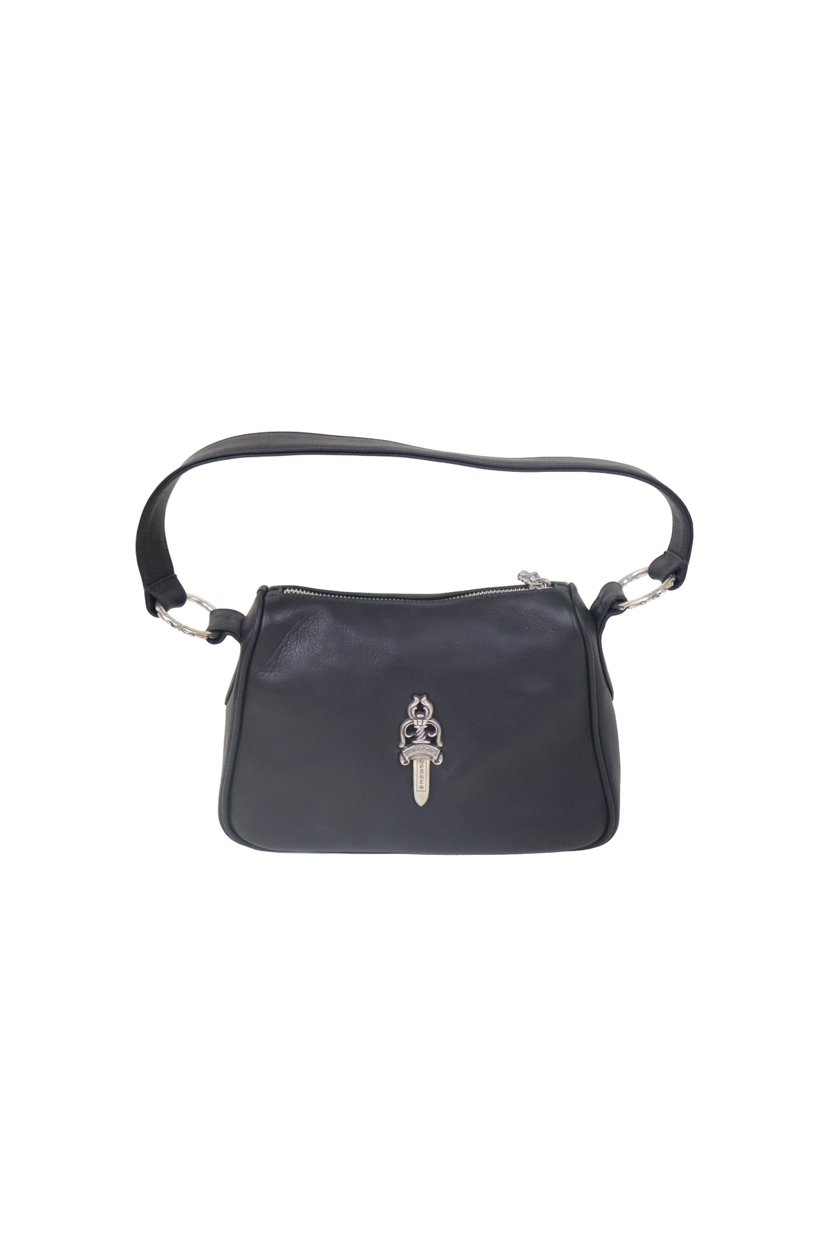 Black Dagger Embellished Leather Chicken Nugget Bag