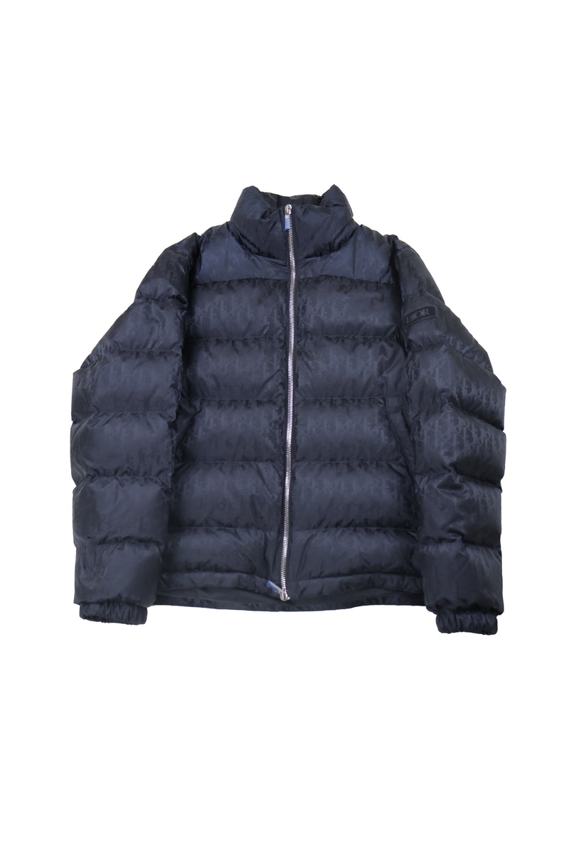 DIOR OBLIQUE BLACK PUFFER DOWN COAT