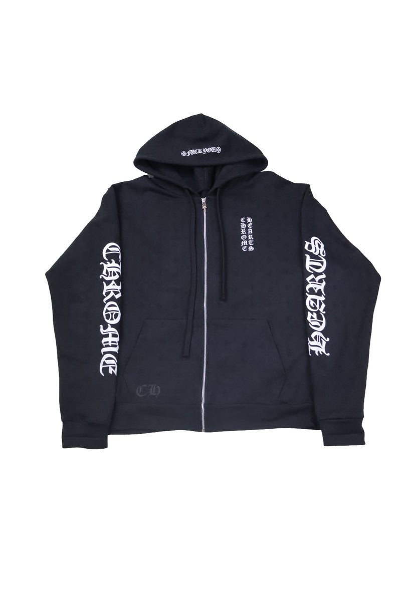 Vertical Logo Monogram Zip Up Hoodie