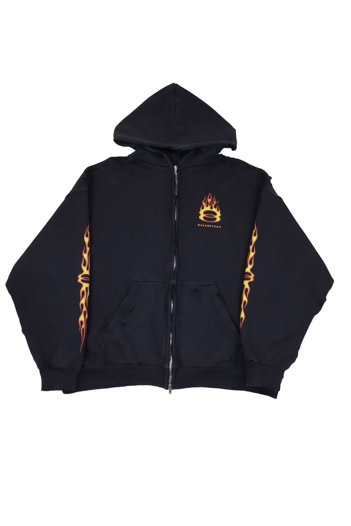 Balenciaga Flame Logo Unity Zip Up Hoodie