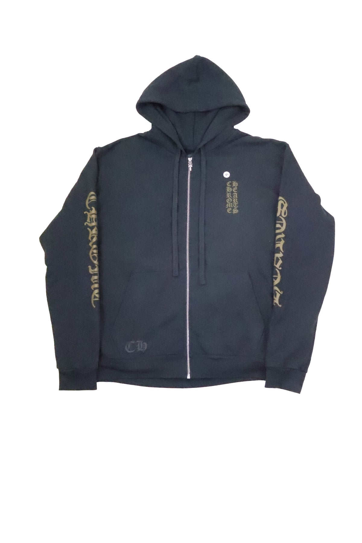 Vertical Logo Olive Zip Up Hoodie