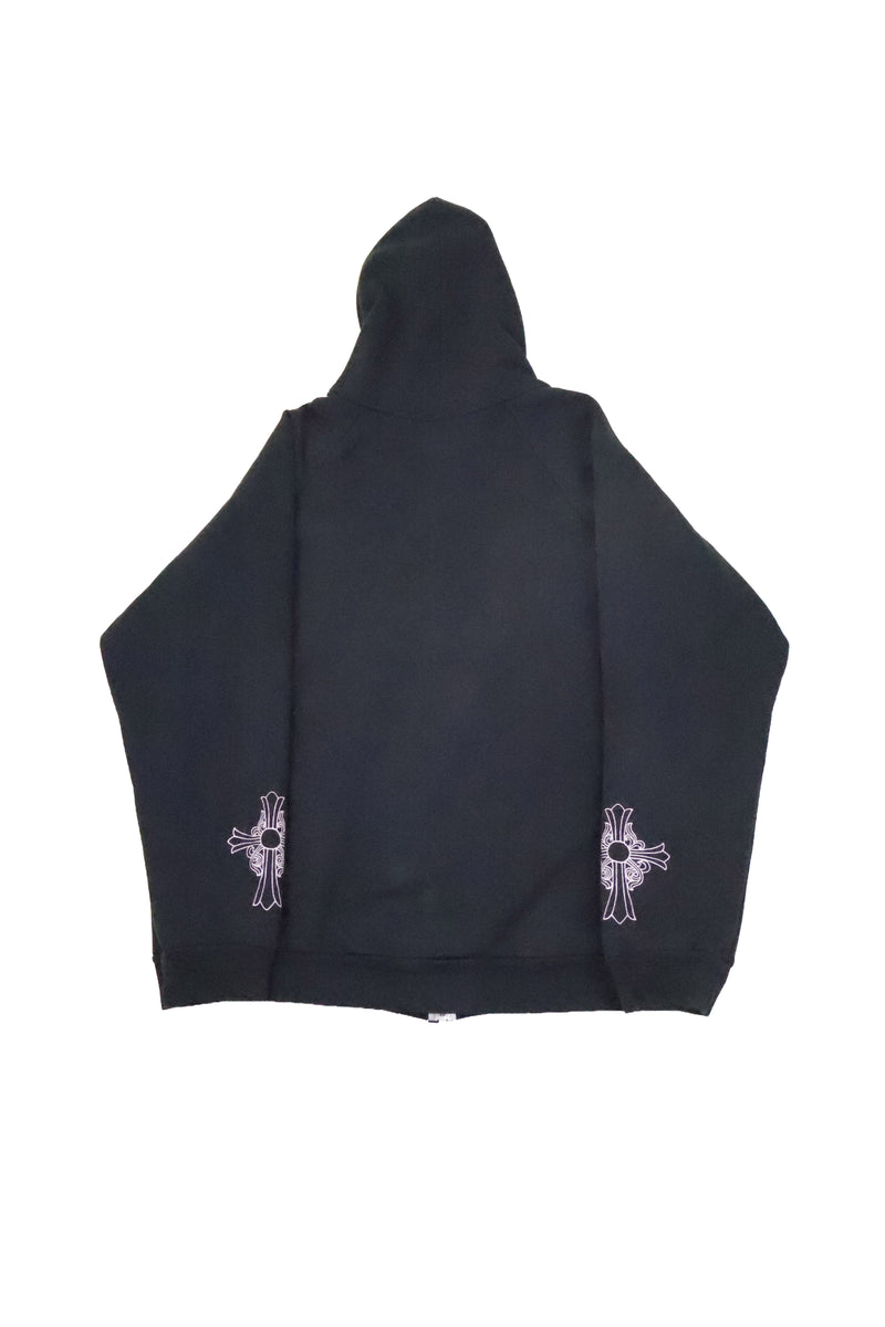 Vintage Thermal Lined Dagger Fuck You Zip Up Hoodie