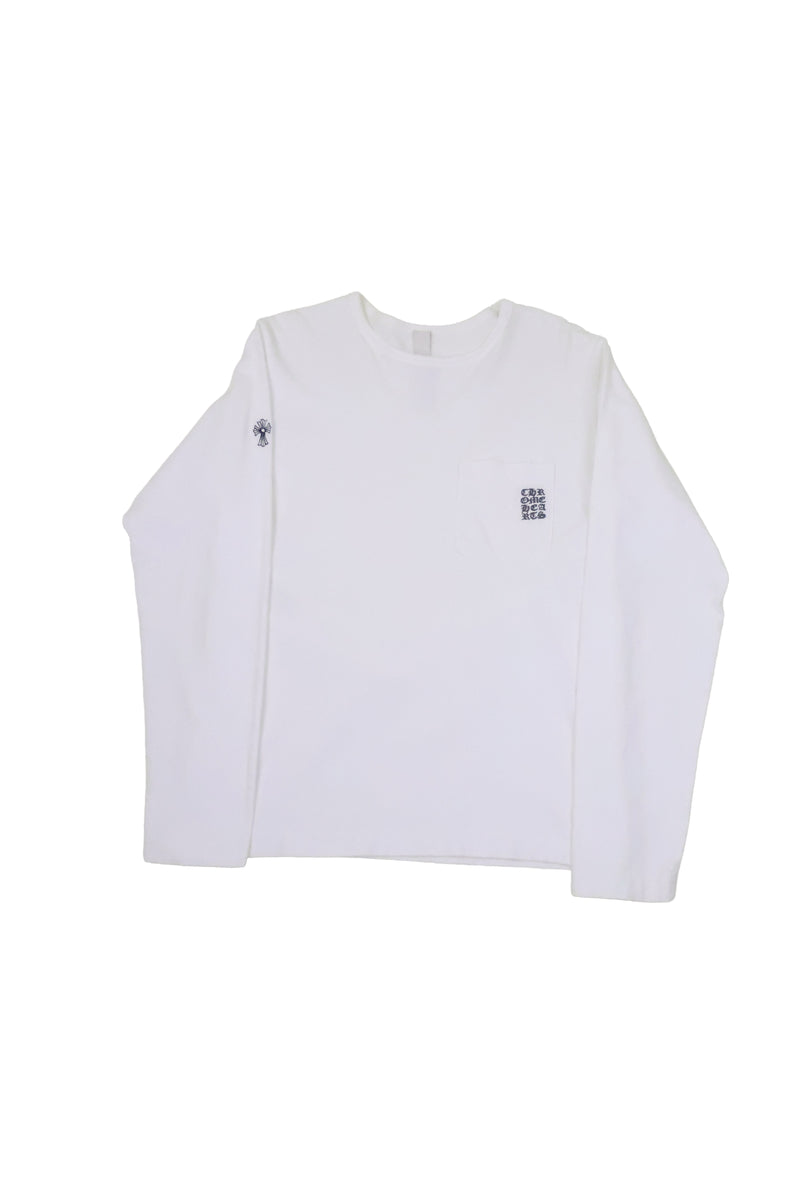 Embroidered Eyechart Long Sleeve Pocket T Shirt