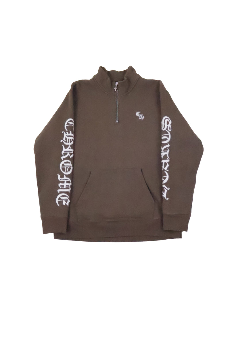 Slo Ride Brown Embroidered Quarterzip